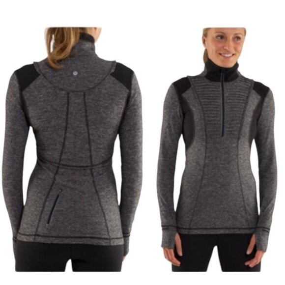 Lululemon Run Your Heart Out Long Sleeve Top Pullover 1/2 Zip Stretch Pocket 6 - Picture 1 of 15